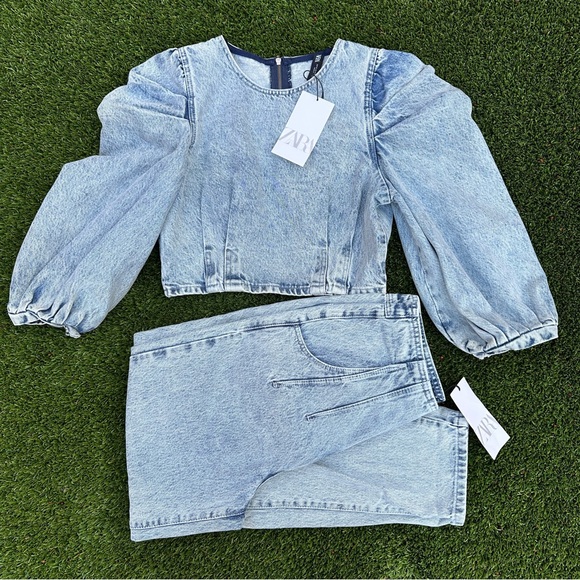 Zara denim top jeans set - Picture 3 of 10